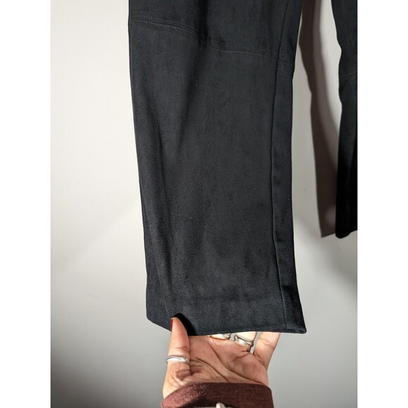 J. Jill Wearever Pants Women Petite L Black Faux Suede Pull-On Classic Ankle - Picture 3 of 6